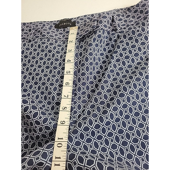 Talbots Hampshire Curvy Blue Cropped Geometric High Rise Casual Pants Size 16 - Picture 5 of 10